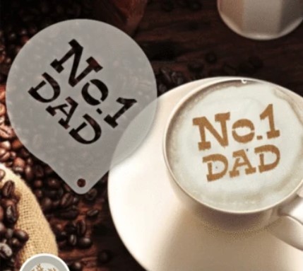 Šablona na zdobení kávy - No. 1 DAD - Kliknutím na obrázek zavřete